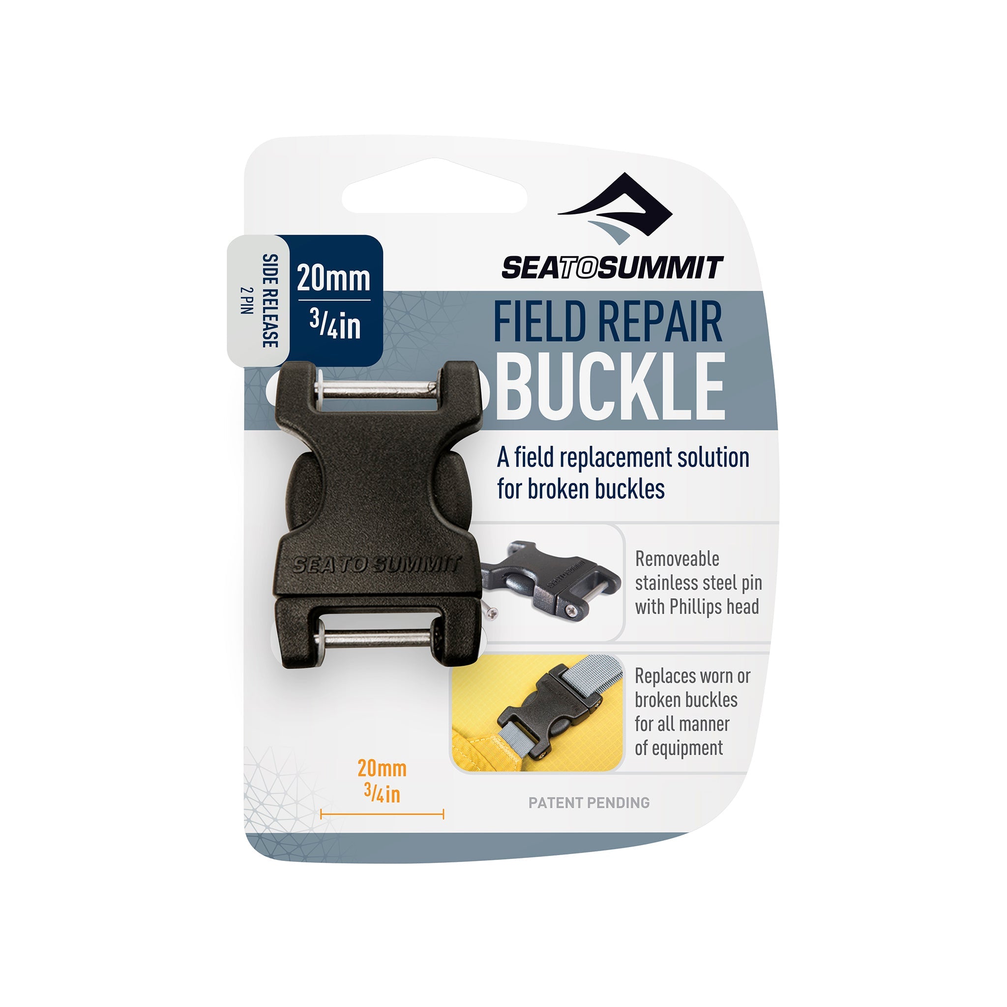Side Release Field Repair Buckle mit abnehmbarer Pin (wie neu)