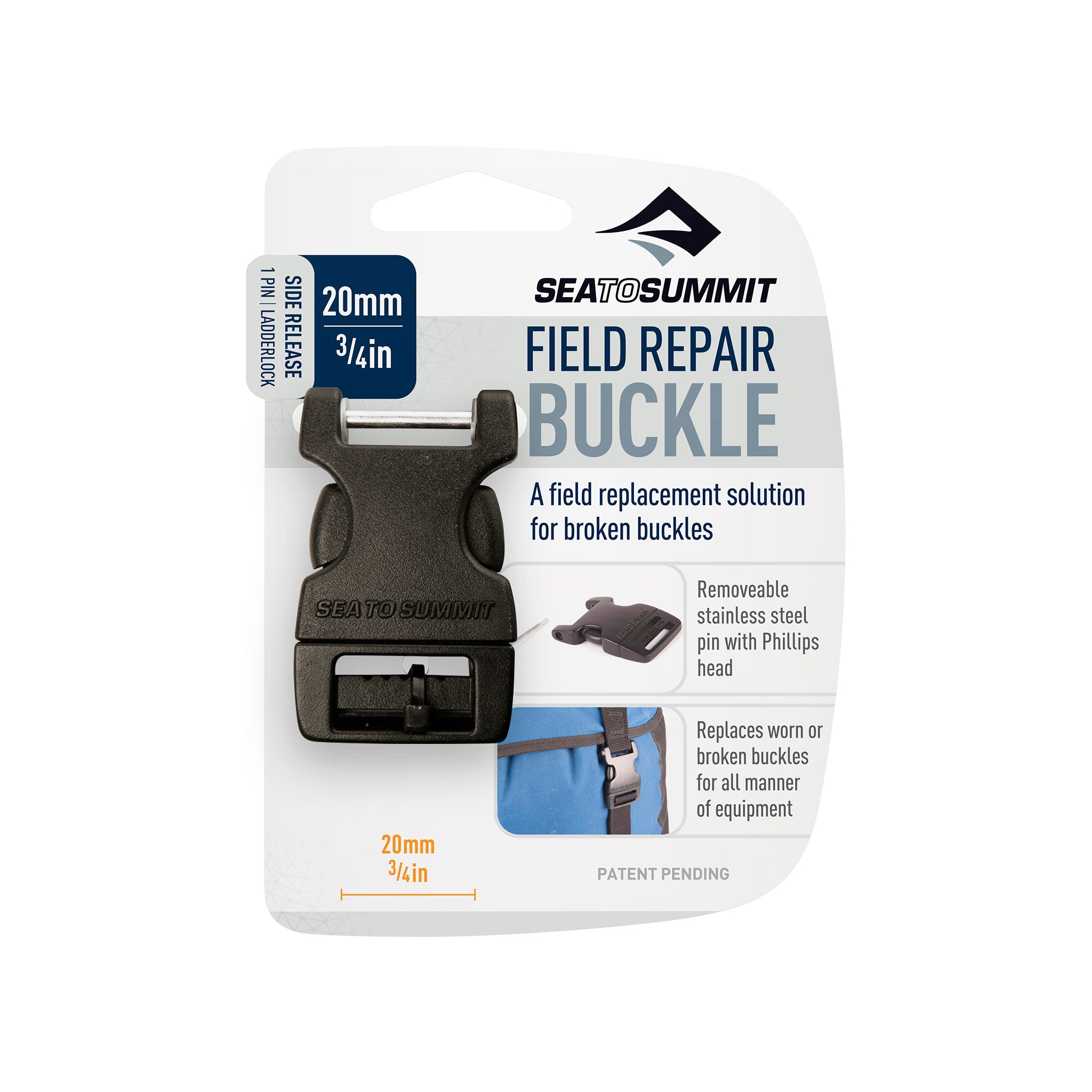 Side Release Field Repair Buckle mit abnehmbarer Pin (wie neu)