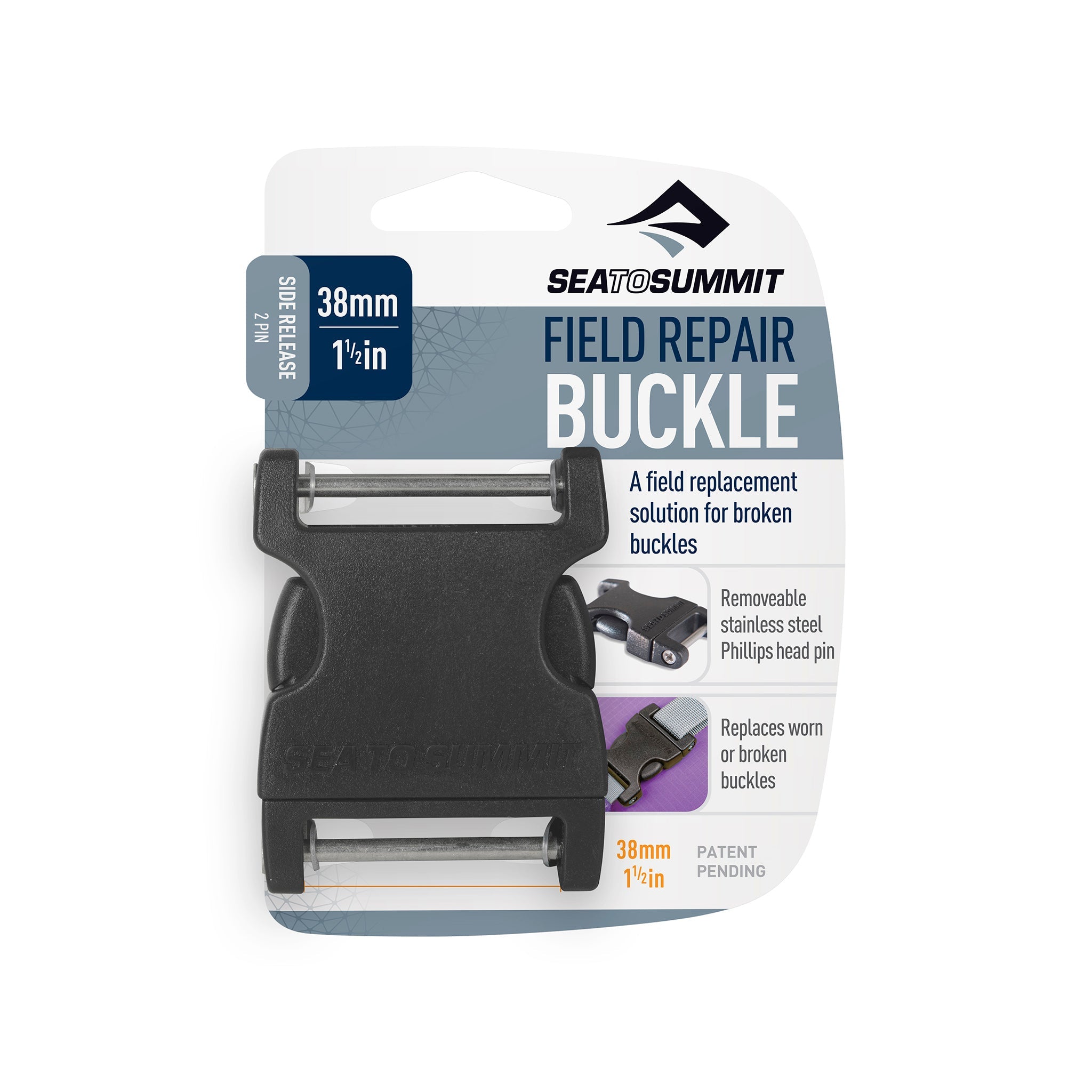 Side Release Field Repair Buckle mit abnehmbarer Pin (wie neu)