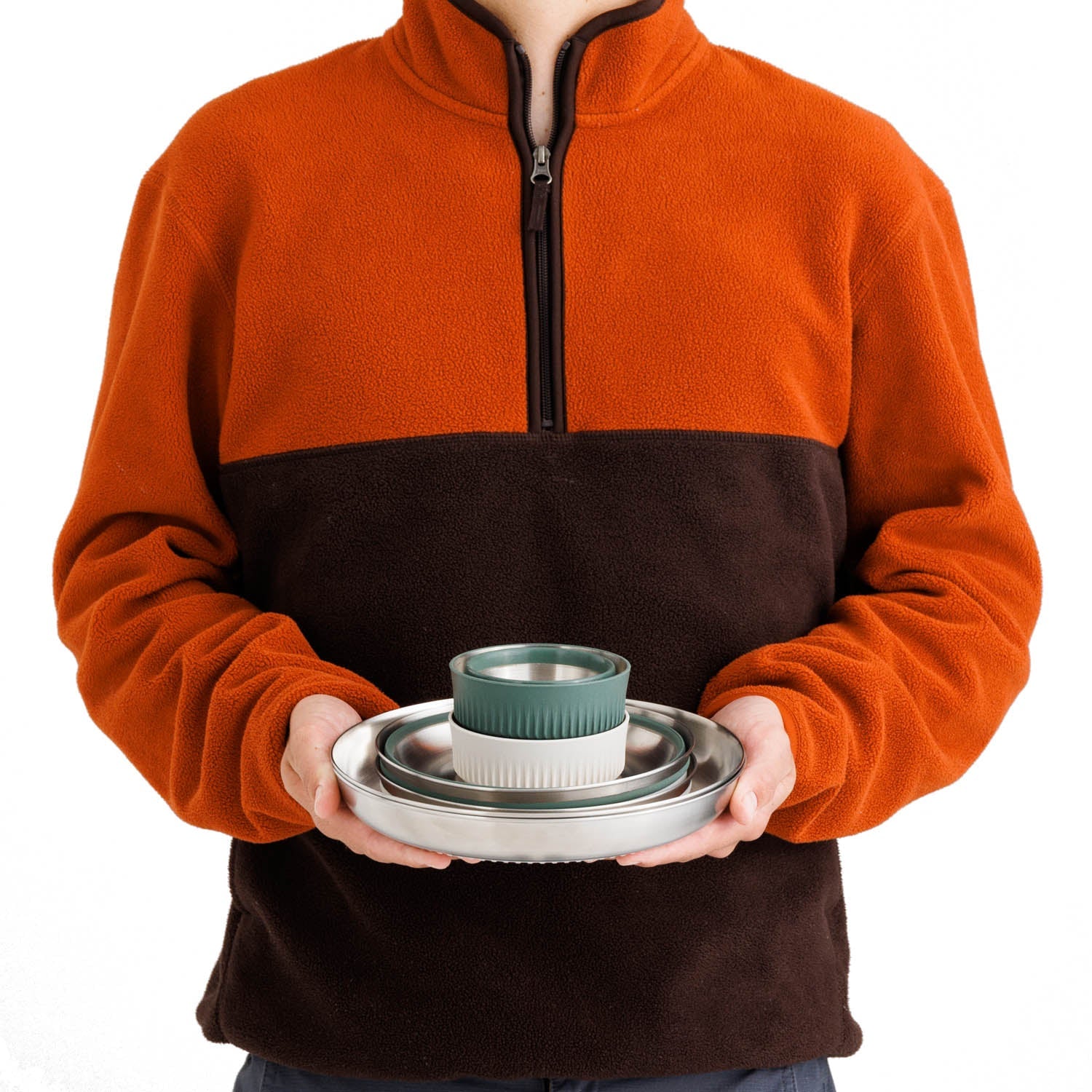 Detour Edelstahl Collapsible Dinnerware Set - (6 Stück) (Wie neu)