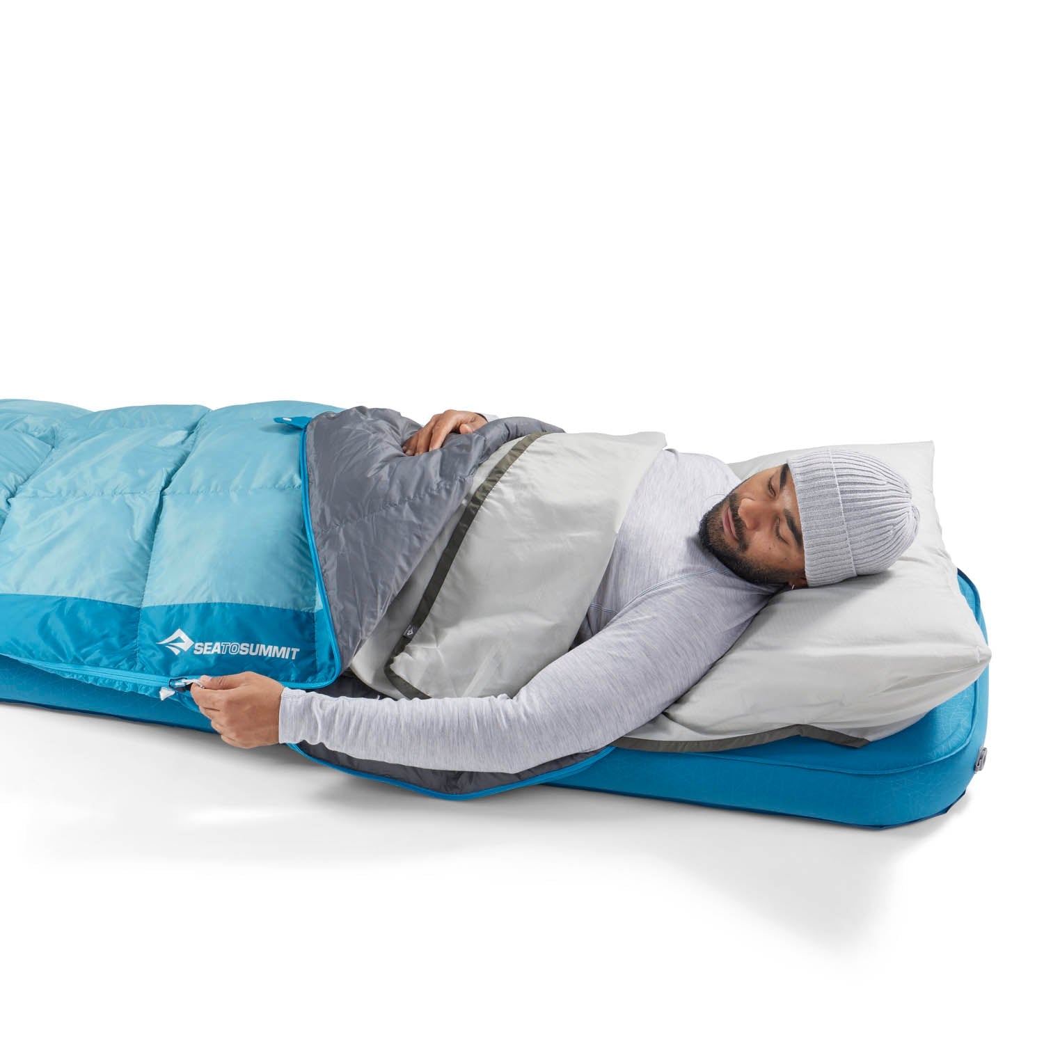 Reisender im Schlafsack