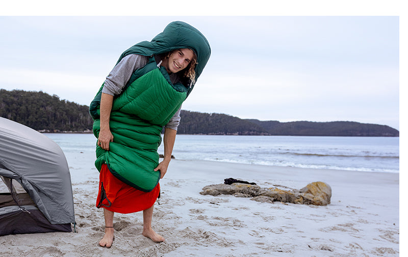 Schlafsack aufsteigen